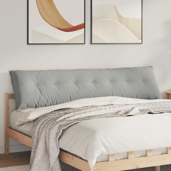 vidaXL Back Cushion Light Grey 200 x 50 cm Microfiber Fabric