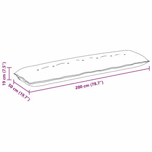 vidaXL Back Cushion Light Grey 200 x 50 cm Microfiber Fabric