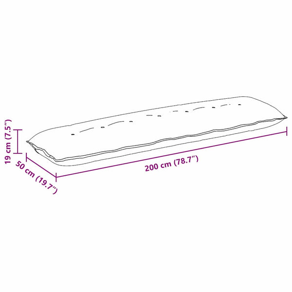 vidaXL Back Cushion Light Grey 200 x 50 cm Corduroy Fabric