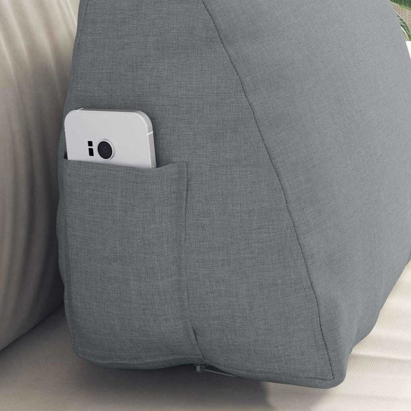 vidaXL Back Cushion Light Grey 45 x 20 x 35 cm Fabric