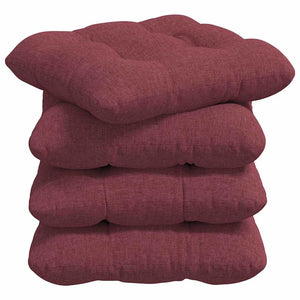 vidaXL Seat Cushions 4 pcs Wine Red 40 x 40 x 12 cm Fabric