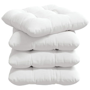 vidaXL Seat Pads 4 pcs White 40 x 40 x 12 cm Fabric