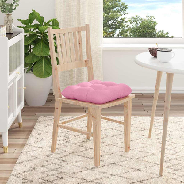 vidaXL Seat Cushions 4 pcs Pink 40 x 40 x 12 cm Fabric