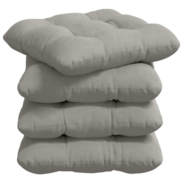 vidaXL Seat Cushions 4 pcs Light Grey 40 x 40 cm Microfiber Fabric