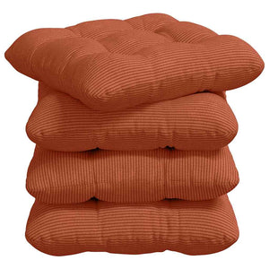 vidaXL Seat Cushions 4 pcs Red-Orange 40 x 40 cm Corduroy