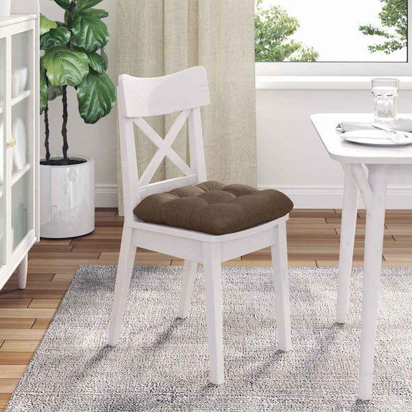 vidaXL Seat Cushions 4 pcs Brown 45 x 45 x 12 cm Fabric