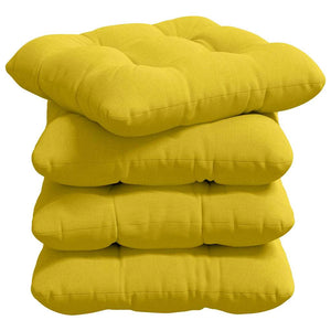 vidaXL Seat Cushions 4 pcs Light Yellow 45 x 45 x 12 cm Fabric