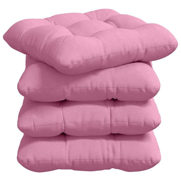 vidaXL Seat Cushions 4 pcs Pink 45 x 45 x 12 cm Fabric