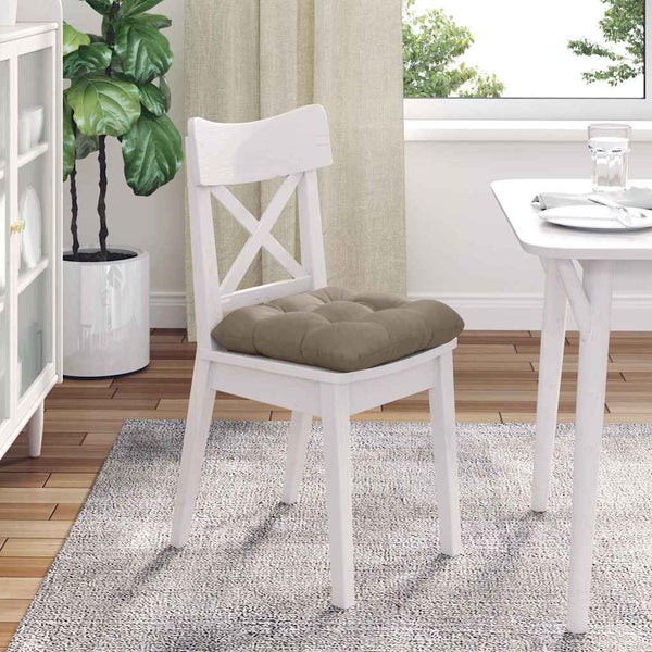 vidaXL Seat Cushions 4 pcs Taupe 45 x 45 cm Microfiber Fabric
