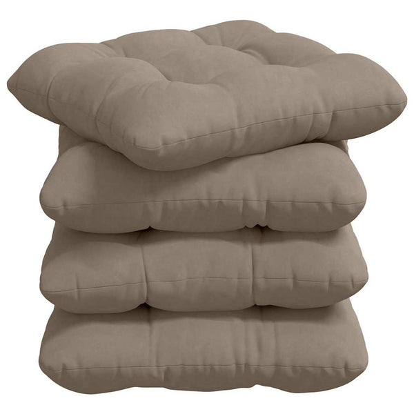 vidaXL Seat Cushions 4 pcs Taupe 45 x 45 cm Microfiber Fabric