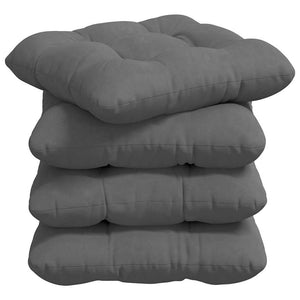 vidaXL Seat Cushions 4 pcs Dark Grey 45 x 45 cm Microfiber Fabric