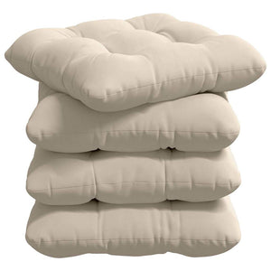 vidaXL Seat Cushions 4 pcs Beige 45 x 45 cm Microfiber Fabric