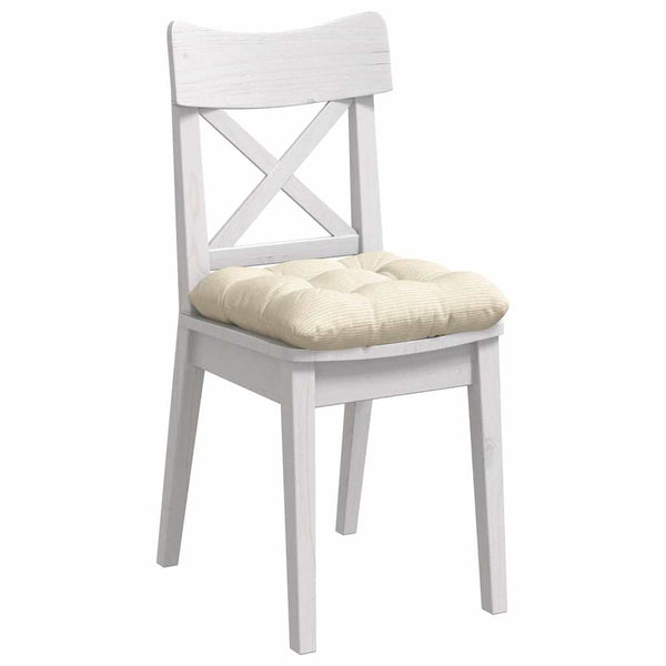 vidaXL Seat Cushions 4 pcs Cream 45 x 45 cm Corduroy