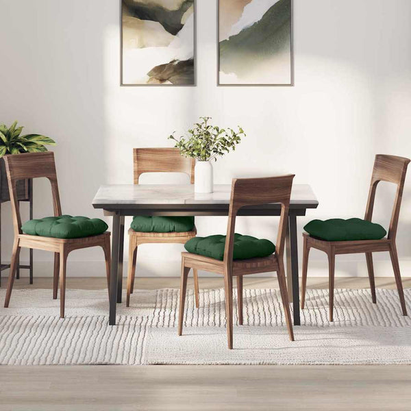 vidaXL Seat cushions 4 pcs Dark green 45 x 45 cm Corduroy
