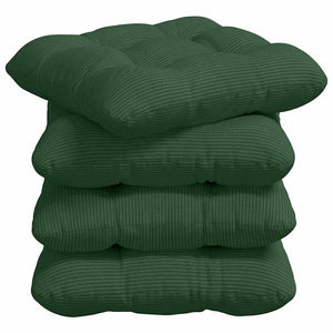 vidaXL Seat cushions 4 pcs Dark green 45 x 45 cm Corduroy