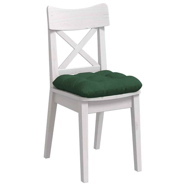 vidaXL Seat cushions 4 pcs Dark green 45 x 45 cm Corduroy