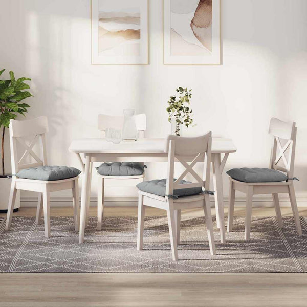 vidaXL Seat cushions 4 pcs Light grey 40 x 40 x 6 cm Fabric