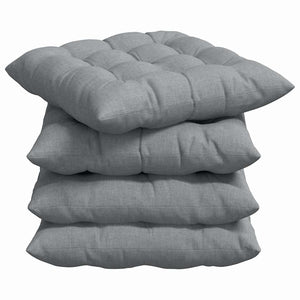 vidaXL Seat cushions 4 pcs Light grey 40 x 40 x 6 cm Fabric