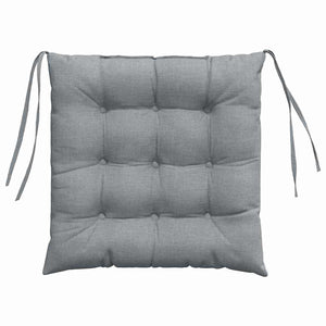 vidaXL Seat cushions 4 pcs Light grey 40 x 40 x 6 cm Fabric