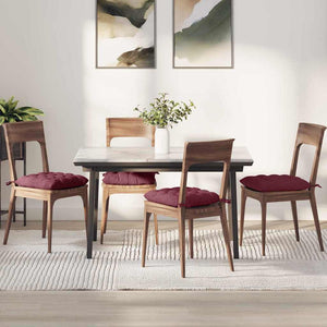 vidaXL Seat Cushions 4 pcs Wine Red 40 x 40 x 6 cm Fabric