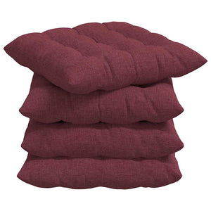 vidaXL Seat Cushions 4 pcs Wine Red 40 x 40 x 6 cm Fabric