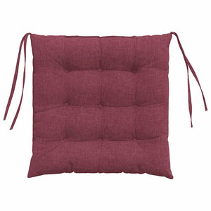 vidaXL Seat Cushions 4 pcs Wine Red 40 x 40 x 6 cm Fabric
