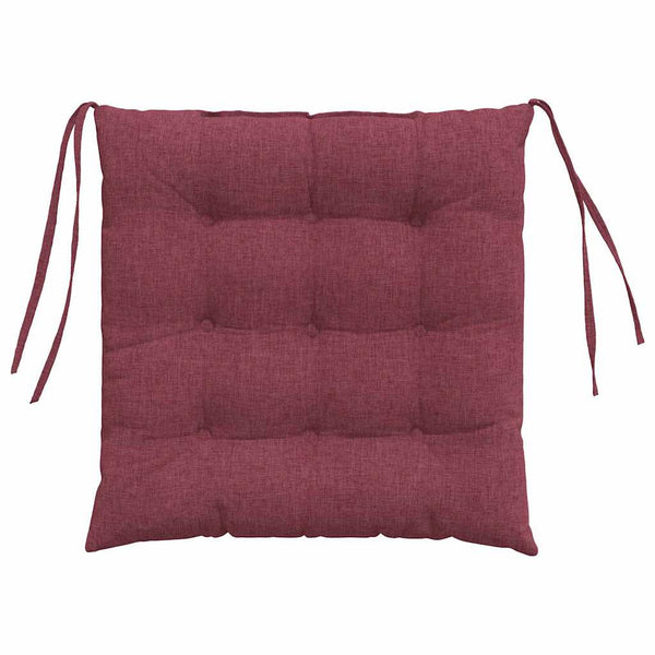 vidaXL Seat Cushions 4 pcs Wine Red 40 x 40 x 6 cm Fabric