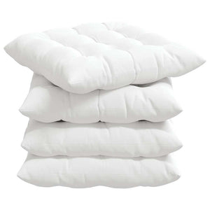 vidaXL Seat Cushions 4 pcs White 40 x 40 x 6 cm Fabric