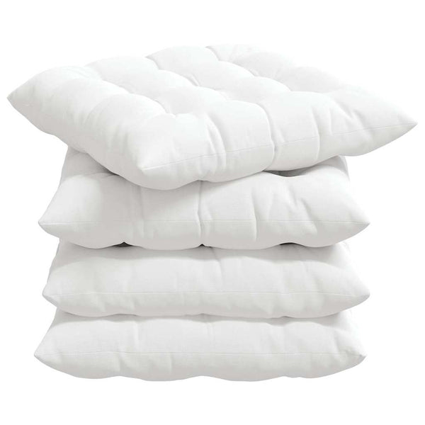 vidaXL Seat Cushions 4 pcs White 40 x 40 x 6 cm Fabric