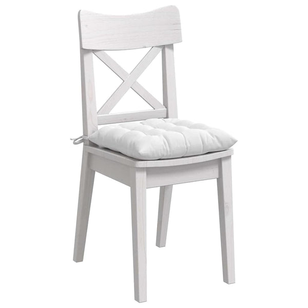 vidaXL Seat Cushions 4 pcs White 40 x 40 x 6 cm Fabric