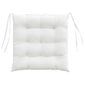 vidaXL Seat Cushions 4 pcs White 40 x 40 x 6 cm Fabric