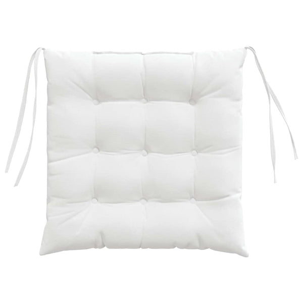 vidaXL Seat Cushions 4 pcs White 40 x 40 x 6 cm Fabric