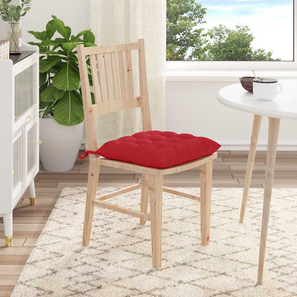 vidaXL Seat Cushions 4 pcs Red 40 x 40 x 6 cm Fabric