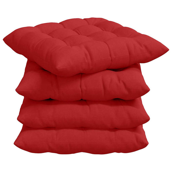 vidaXL Seat Cushions 4 pcs Red 40 x 40 x 6 cm Fabric