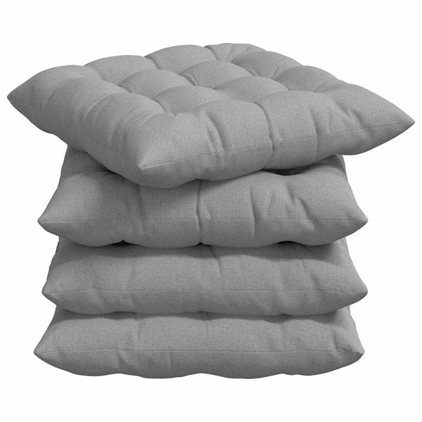vidaXL Seat Cushions 4 pcs Cloud Grey 40 x 40 x 6 cm Fabric