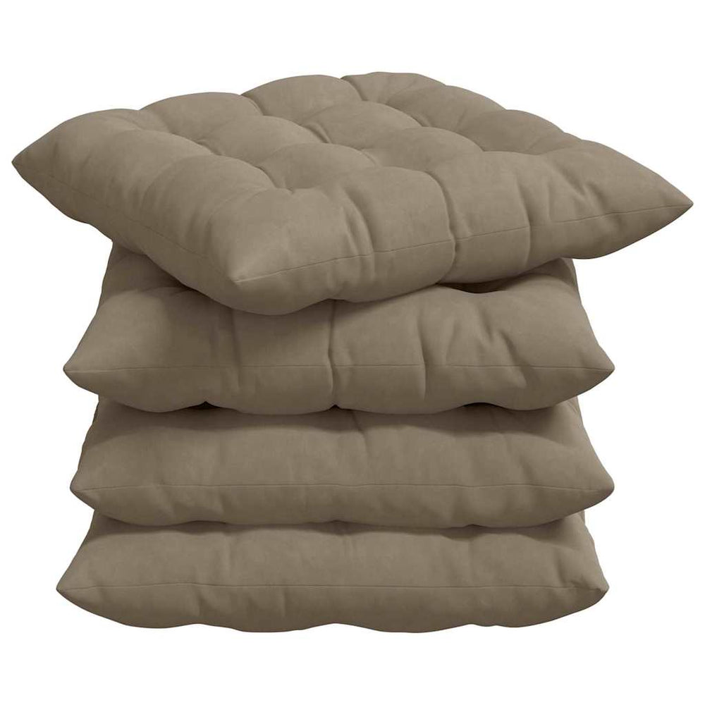 vidaXL Seat Cushions 4 pcs Taupe 40 x 40 x 6 cm Microfiber
