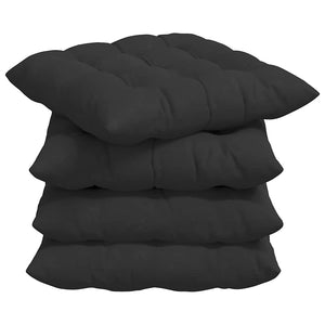 vidaXL Seat Cushions 4 pcs Black 40 x 40 x 6 cm Microfiber
