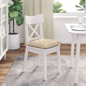 vidaXL Seat Cushions 4 pcs Cream 40 x 40 x 6 cm Microfiber
