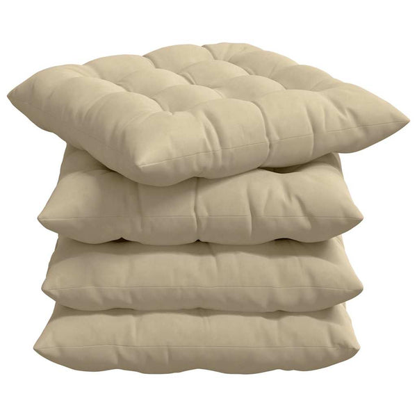 vidaXL Seat Cushions 4 pcs Cream 40 x 40 x 6 cm Microfiber