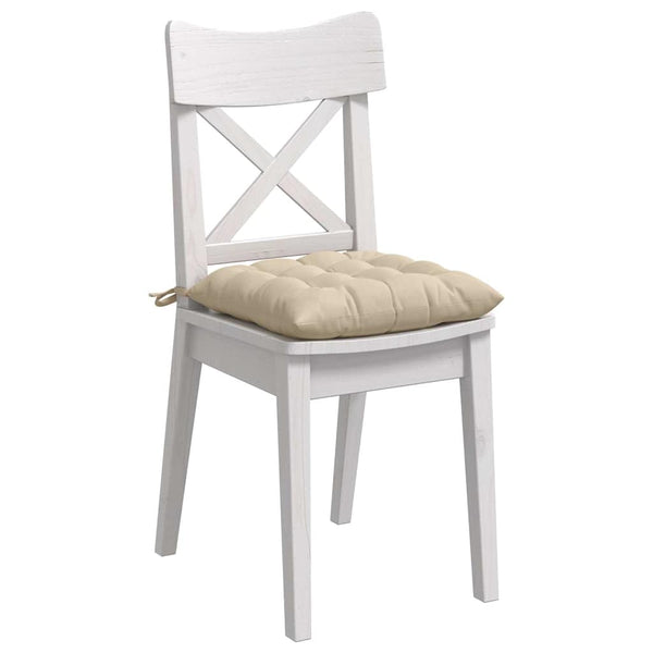 vidaXL Seat Cushions 4 pcs Cream 40 x 40 x 6 cm Microfiber
