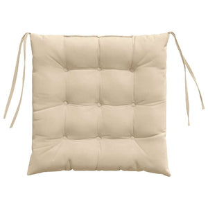 vidaXL Seat Cushions 4 pcs Cream 40 x 40 x 6 cm Microfiber