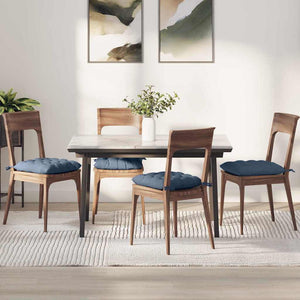 vidaXL Seat Cushions 4 pcs Blue 40 x 40 x 6 cm Corduroy