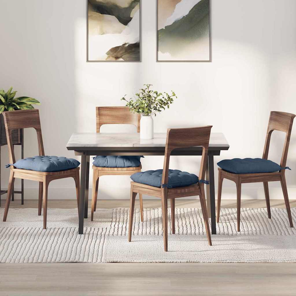 vidaXL Seat Cushions 4 pcs Blue 40 x 40 x 6 cm Corduroy