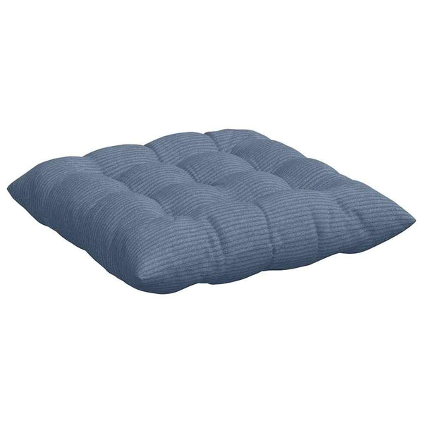 vidaXL Seat Cushions 4 pcs Blue 40 x 40 x 6 cm Corduroy