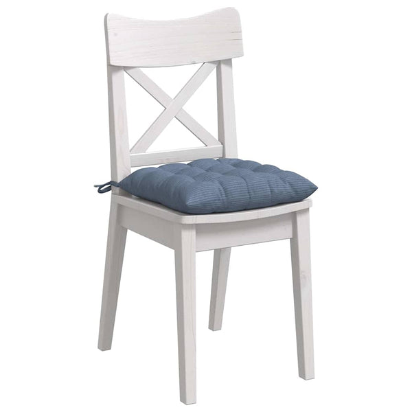 vidaXL Seat Cushions 4 pcs Blue 40 x 40 x 6 cm Corduroy