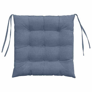 vidaXL Seat Cushions 4 pcs Blue 40 x 40 x 6 cm Corduroy