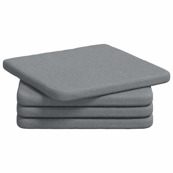 vidaXL Seat cushions 4 pcs Light grey 40 x 40 x 3 cm Fabric