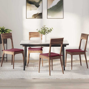 vidaXL Seat Pads 4 pcs Wine Red 40 x 40 x 3 cm Fabric