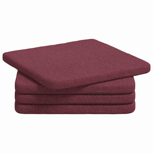 vidaXL Seat Pads 4 pcs Wine Red 40 x 40 x 3 cm Fabric