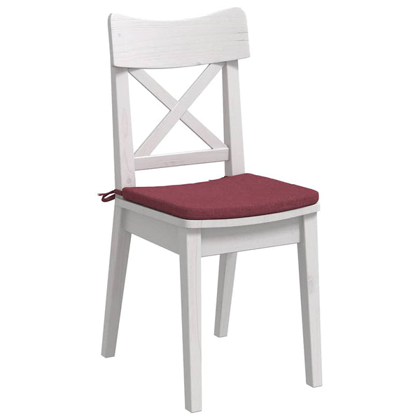 vidaXL Seat Pads 4 pcs Wine Red 40 x 40 x 3 cm Fabric